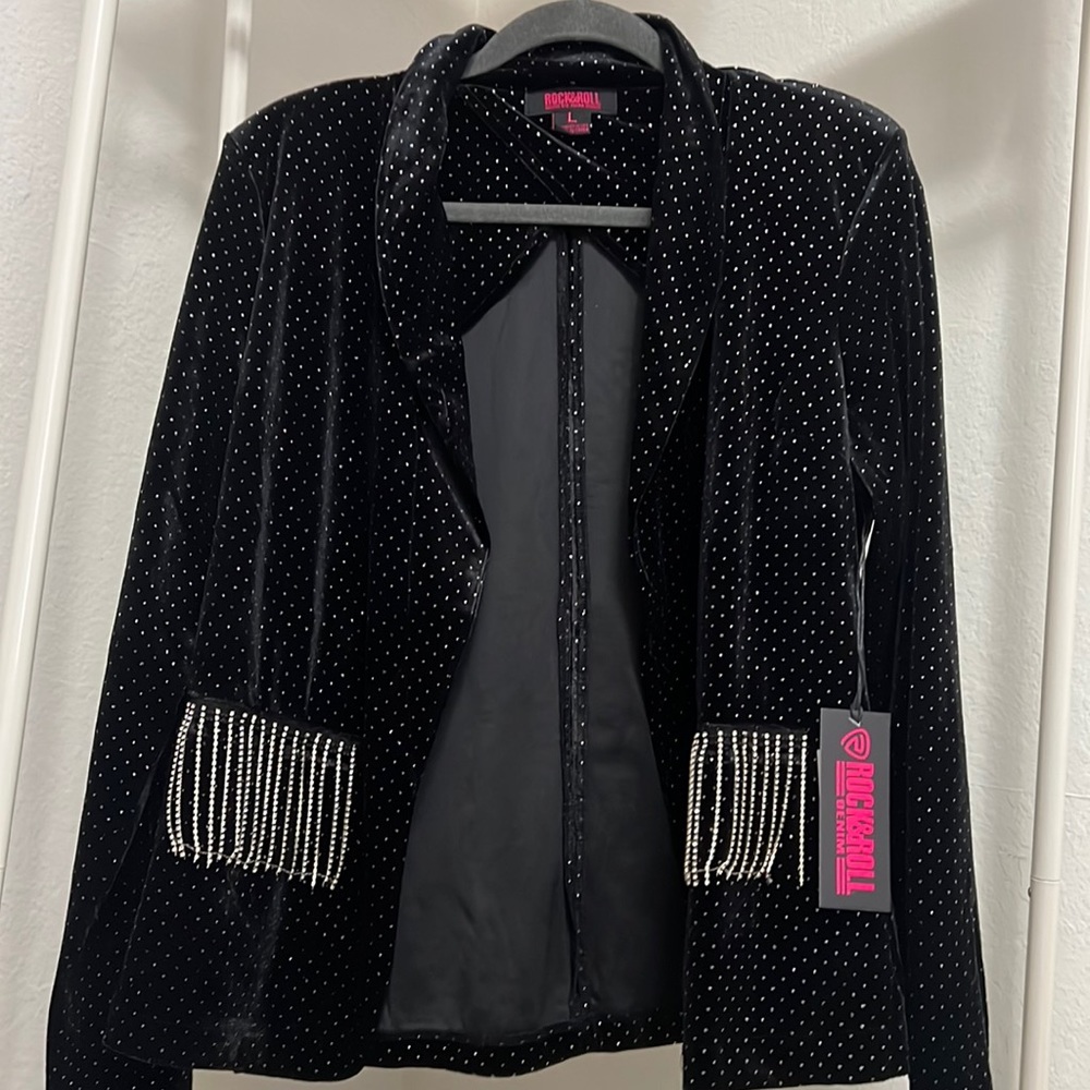 Large panhandle velvet blazer